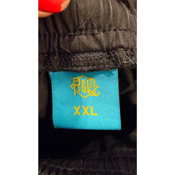 P's & Q's Shorts Mens Black Drawstring Board Swim Shorts , Sz XXL, 36 in Waist - Picture 3 of 5